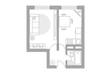 Планировка 1-комнатной квартиры, 29,42 м2