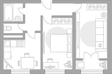 Планировка 2-комнатной квартиры, 50,19 м2