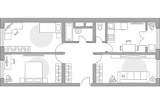 Планировка 3-комнатной квартиры, 71,81 м2