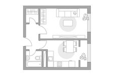 Планировка 1-комнатной квартиры, 36,58 м2