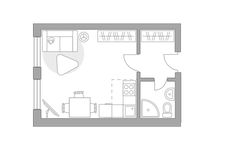 Планировка квартиры студии, 26,42 м2