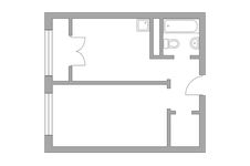 Планировка 1-комнатной квартиры, 32,83 м2