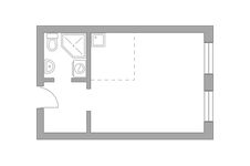 Планировка квартиры студии, 25,15 м2