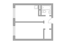 Планировка 1-комнатной квартиры, 32,09 м2