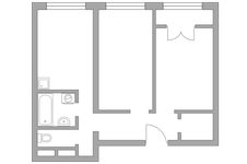 Планировка 2-комнатной квартиры, 50,65 м2