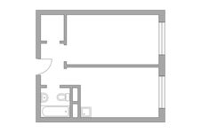 Планировка 1-комнатной квартиры, 31,67 м2