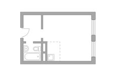 Планировка квартиры студии, 26,3 м2