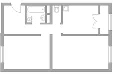 Планировка 2-комнатной квартиры, 54,4 м2