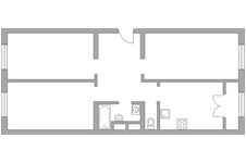 Планировка 3-комнатной квартиры, 71,81 м2