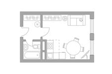 Планировка квартиры студии, 25,93 м2
