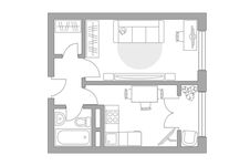 Планировка 1-комнатной квартиры, 33,25 м2