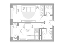Планировка 1-комнатной квартиры, 32,83 м2