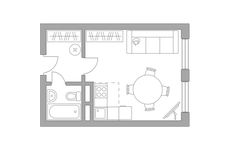 Планировка квартиры студии, 26,3 м2