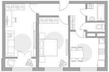 Планировка 2-комнатной квартиры, 50,19 м2