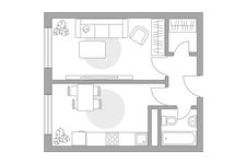 Планировка 1-комнатной квартиры, 32,27 м2