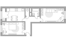 Планировка 2-комнатной квартиры, 61,39 м2