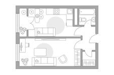 Планировка 1-комнатной квартиры, 41,12 м2
