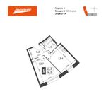 Планировка 1-комнатной квартиры, 36,9 м2