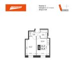 Планировка 1-комнатной квартиры, 31,8 м2