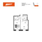 Планировка 2-комнатной квартиры, 35,4 м2