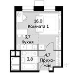 Планировка 1-комнатной квартиры, 28,2 м2