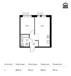 Планировка 1-комнатной квартиры, 35,8 м2
