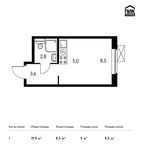 Планировка квартиры студии, 19,9 м2