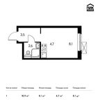 Планировка квартиры студии, 18,9 м2