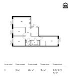Планировка 3-комнатной квартиры, 86 м2
