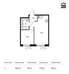 Планировка 1-комнатной квартиры, 36,2 м2