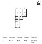 Планировка 3-комнатной квартиры, 83,6 м2