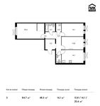 Планировка 3-комнатной квартиры, 84,7 м2