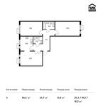 Планировка 3-комнатной квартиры, 86,5 м2