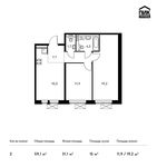 Планировка 2-комнатной квартиры, 59,1 м2
