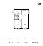 Планировка 2-комнатной квартиры, 51,6 м2