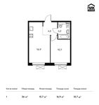 Планировка 1-комнатной квартиры, 36 м2