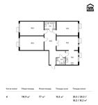 Планировка 4-комнатной квартиры, 118,9 м2