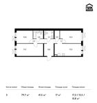 Планировка 3-комнатной квартиры, 79,7 м2