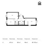 Планировка 2-комнатной квартиры, 67,5 м2