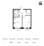 Планировка 1-комнатной квартиры, 33,8 м2