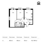 Планировка 2-комнатной квартиры, 60,4 м2