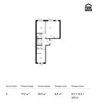 Планировка 3-комнатной квартиры, 77,2 м2