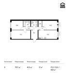 Планировка 3-комнатной квартиры, 79,7 м2