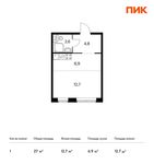 Планировка квартиры студии, 27 м2