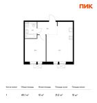 Планировка 1-комнатной квартиры, 43,1 м2