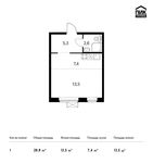 Планировка квартиры студии, 28,8 м2