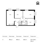 Планировка 3-комнатной квартиры, 78,6 м2
