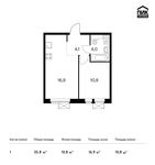 Планировка 1-комнатной квартиры, 35,8 м2