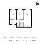 Планировка 2-комнатной квартиры, 59,1 м2