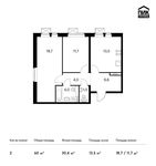 Планировка 2-комнатной квартиры, 60 м2
